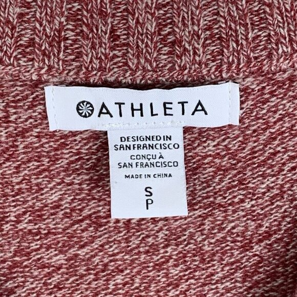 Athleta Vital V-Neck Tunic Sweater Womens Small Cashmere Wool Blend Knit Red - Picture 3 of 11